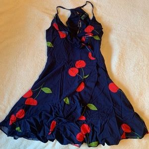 Dark blue cherry forever 21 sundress